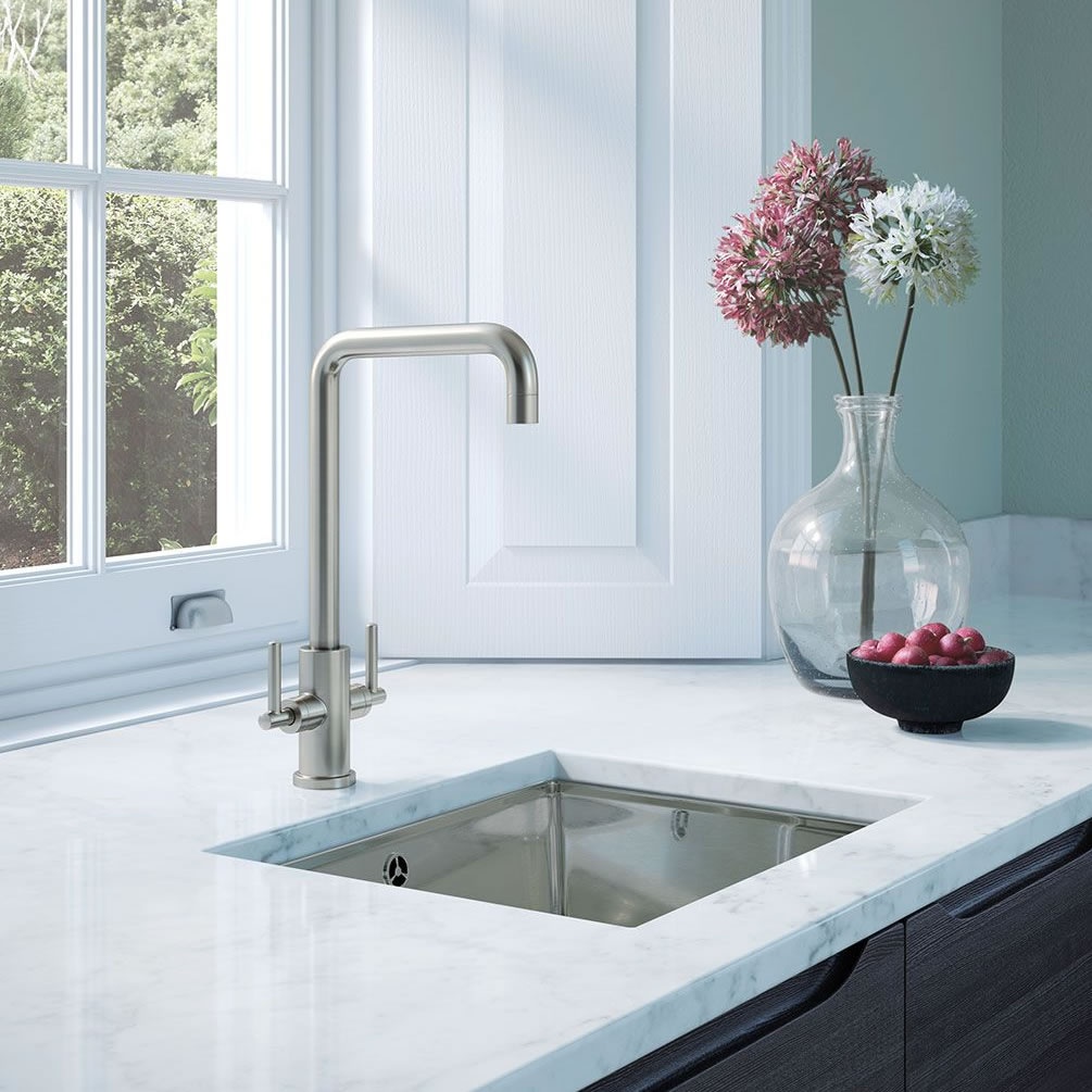 Lifestyle image of Vado Spirit Brushed Stainless Steel Kitchen Mixer Tap